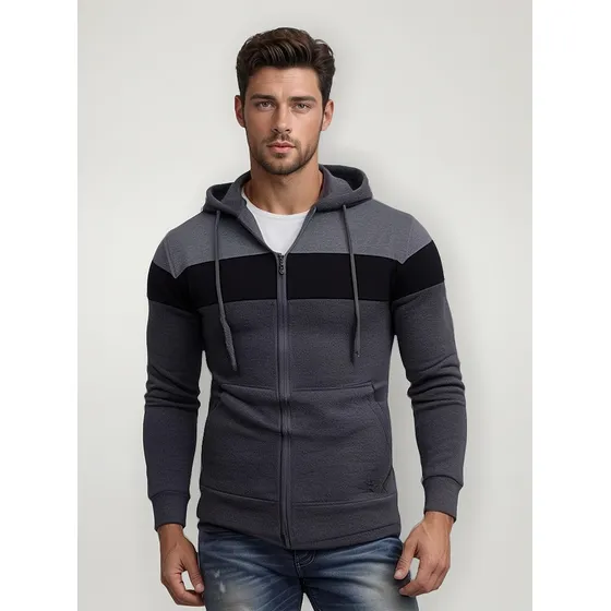 Sudadera Casual Con Cierre Hoodie Para Hombre Con Capucha