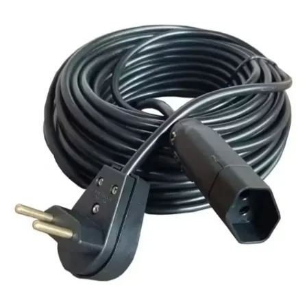 Extensão Elétrica 20 Metros 20a Cabo Pp2x1,0mm Reforçada Cor Preto Click Cabos