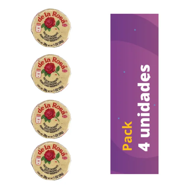 Pack 4x Dulces Mazapán Mani De La Rosa