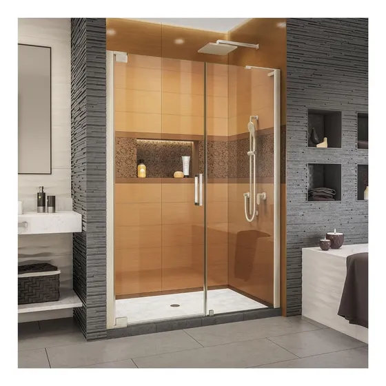 Puerta Ducha Pivotante Marco 56-58  Ancho X 72  Alto Niquel