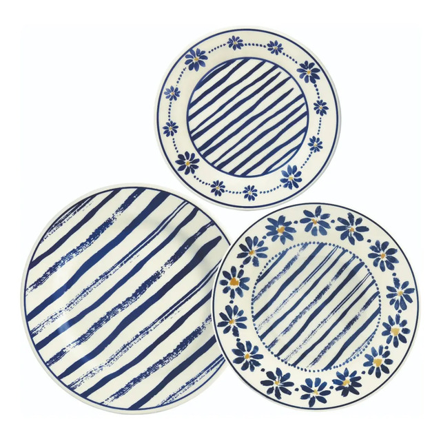 Aparelho De Jantar 12 Peças Biona Margaridas Donna 24 Margaridas Estampado Floral Aparelho De Jantar 12 Peças Biona Margaridas Donna 24 Margaridas Estampado Floral