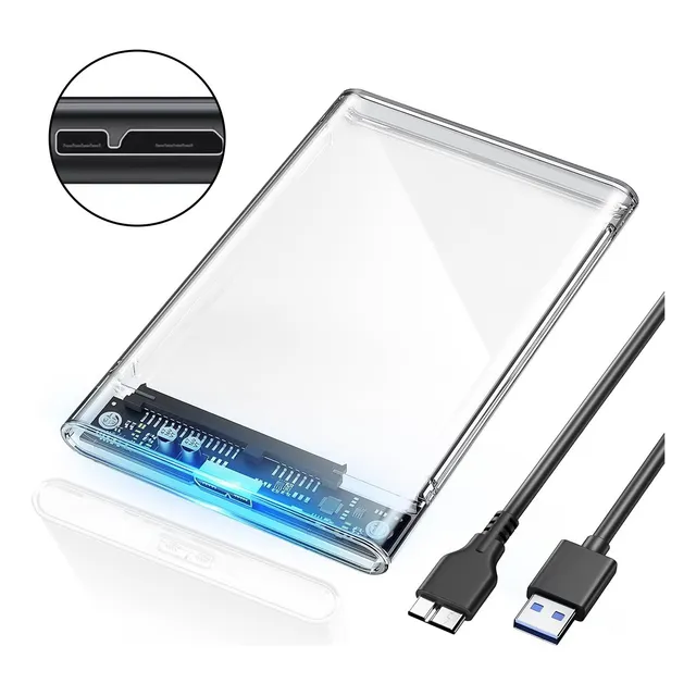Cofre Case Transparente Disco Duro Sata2.5 Usb3.0