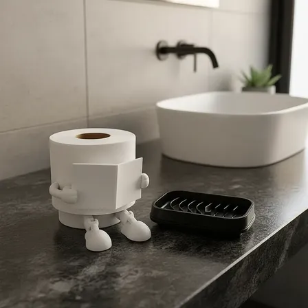 Kit Suporte De Papel Higiênico Articulado Com Saboneteira Branco