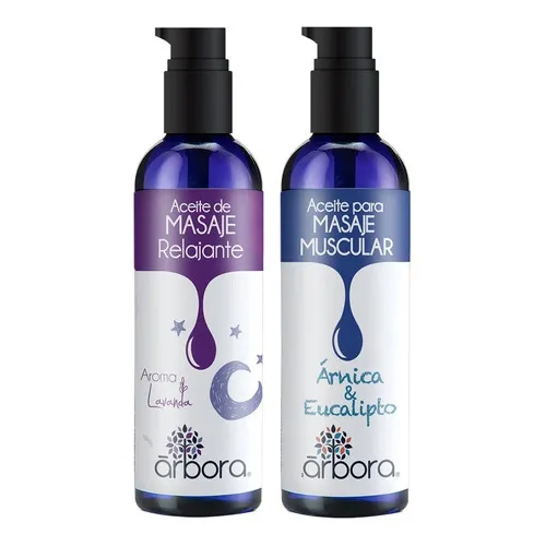 2 Aceites De Masaje: Aroma Lavanda + Masaje Muscular Árnica
