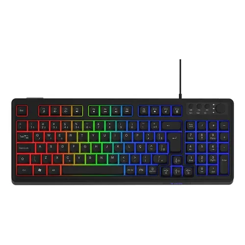 Teclado Gamer K-Mex Shuriken KMJ9 Semimecânico LED USB QWERTY