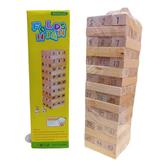 Jenga De Madera Numerico 48 Piezas Juego De Equilibrio