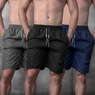 Kit 3 Bermudas Masculina Lisa Tactel Academia Piscina Kit 3 Bermudas Masculina Lisa Tactel Academia Piscina