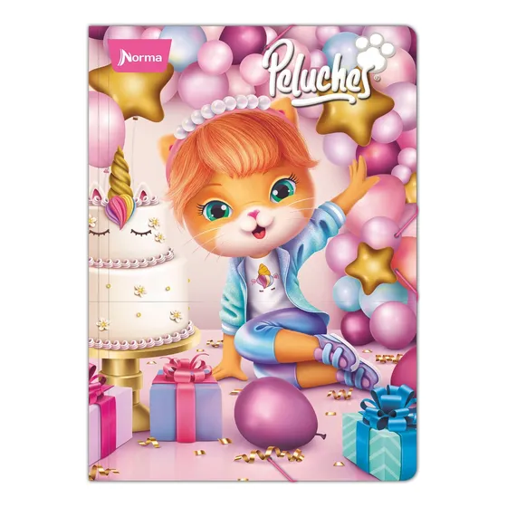 Carpeta Escolar Con Liga Linea Peluches