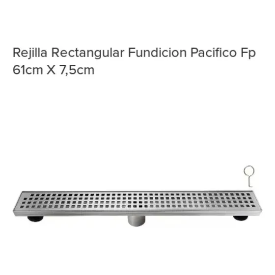 Rejilla Rectangular Perforada 60,8 X 7,5 Cms Fp
