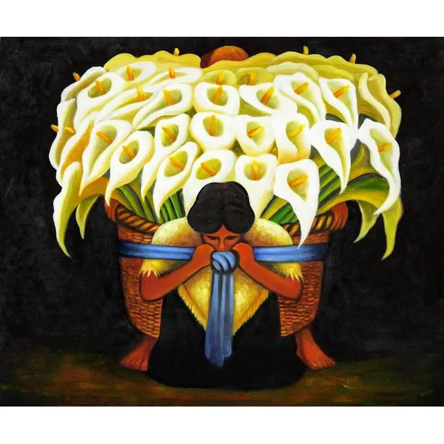Cuadros De Diego Rivera - El Vendedor De Alcatraces 50 X 70