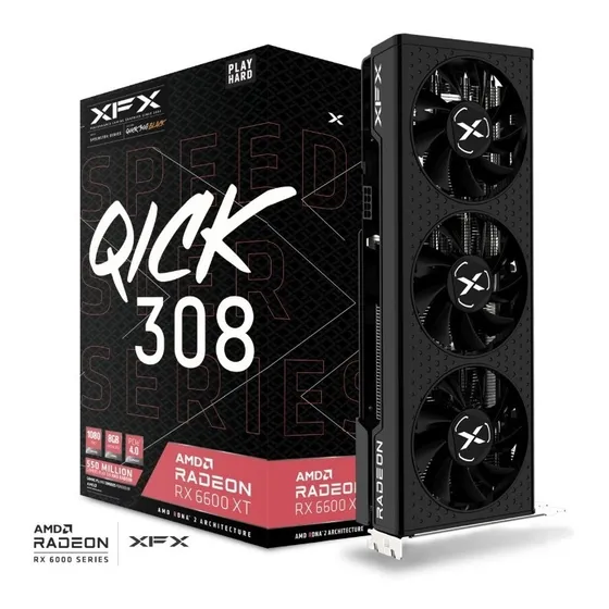 Placa De Video Amd Xfx Qick 308 Radeon 6600 Rx 6600 Xt Usada