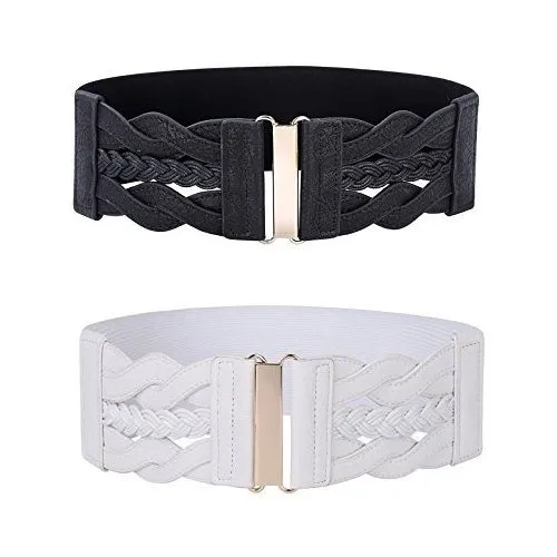 Elegante Cinturones De Mujer Pu Cuero Correa Elástico 71qrf
