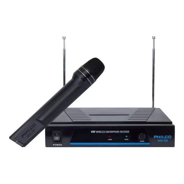 Microfono Inalambrico Vhf Karaoke Philco Wm-700 Color Negro