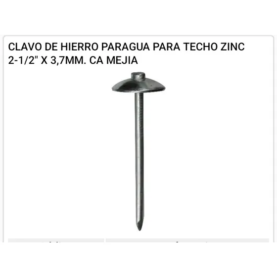 Clavo 2.1/2  Paragua Para Techo Zinc 500gr