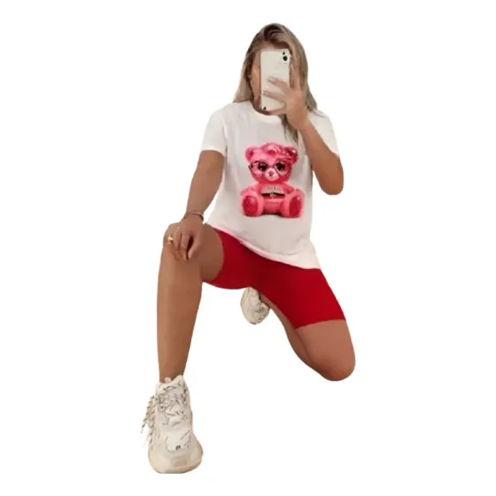 Conjunto Casual Para Dama, Short Y Blusa, Set De Dos Piezas