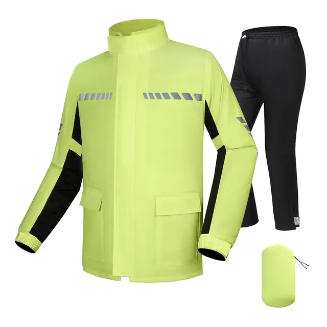 Ropa De Lluvia Para Moto Con Chaqueta Reflectante Y Pantalon