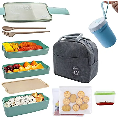 Bento Box Lunch Box Kit Fiambrera Japonesa 3 1 Comparti...