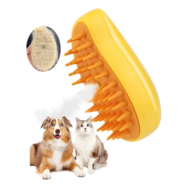 Cepillo Automatico Gatos A Vapor Perro Peine Mascotas 3 En 1