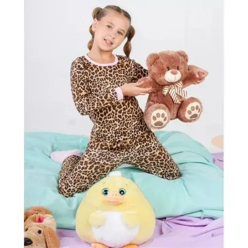 Pijama Animal Print Infantil Niña Invierno Algodón