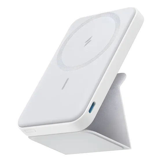 Cargador Portátil Power Bank Anker 622, 5000mah, 12W Con Qi Batería Externa Cargador Portátil Magnética Plegable Con Soporte Y Puerto Usb-c, Compatible Con iPhone 17\u002F16\u002F15\u002F14\u002F13\u002F12 Y Más Blanco | Cuotas sin interés