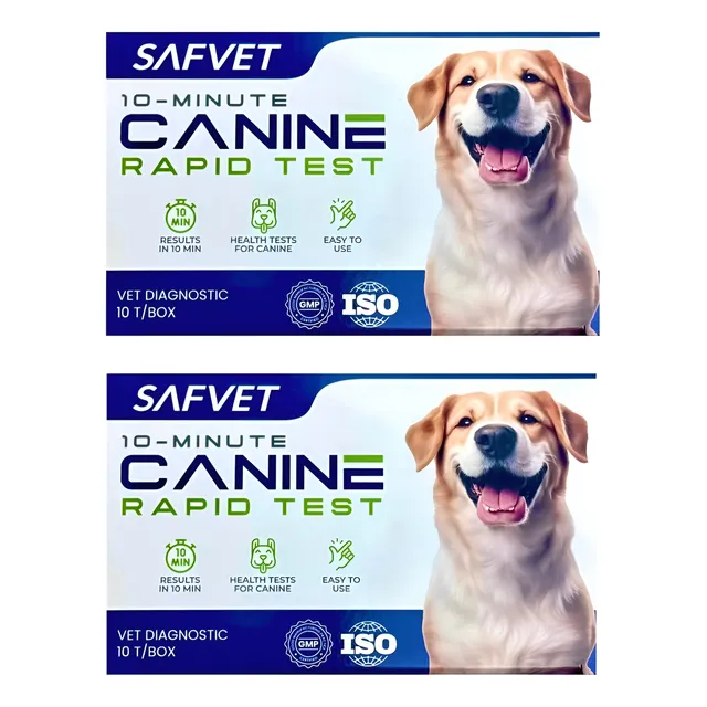Test Rápido Distemper 10 Ud + Parvovirus 10 Ud, Veterinario