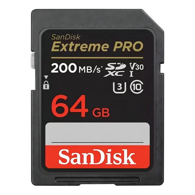 Tarjeta de memoria Sandisk Extreme Pro SD de 64 GB y 200 MB/s