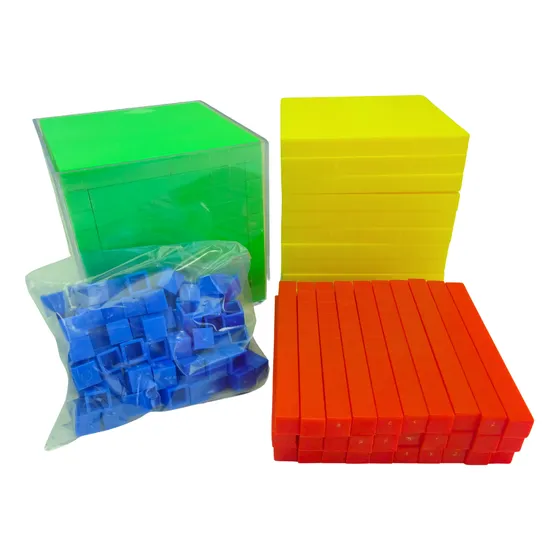 Cubo Base 10 De Colores  Con Estuche  Material Didáctico