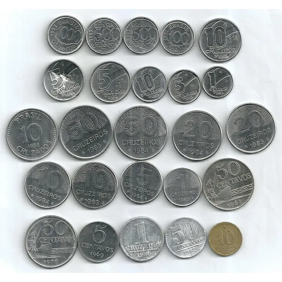 50 Centavos 1957 1967 1976 + 5 10 20 50 Cruzeiros 1984 +18mo