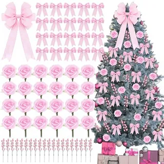 61 Pcs Decoración De Árbol De Navidad Rosa Coquettish Pink 61 Pcs Decoración De Árbol De Navidad Rosa Coquettish Pink