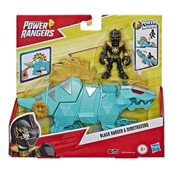 Figura De Colección  Power Ranger Black Ranger & Dimetrozord