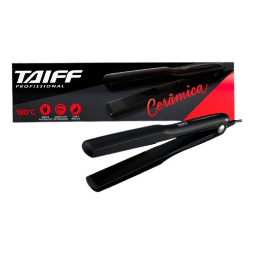 Taiff Prancha Profissional Cerâmica 180° Chapinha Cor Preto
