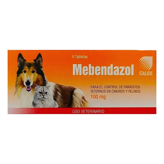 Calox Mebendazol 100mg 6tab Desparasitante Perros Y Gatos