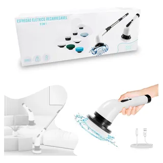 Esfregão Elétrico S/fio 9 Em 1 Recarregåvel Limpeza Completa Esfregão Elétrico S/fio 9 Em 1 Recarregåvel Limpeza Completa