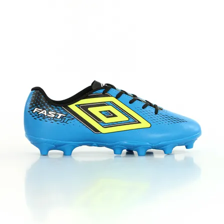 Chuteira Umbro Fast Ii Campo Preto Verde Limão Azul Azul 40 Br