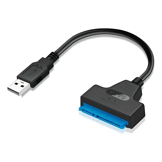 Cabo Adaptador Sata Usb Para Hd E Ssd 2.5 Cor Preto