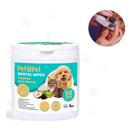 Toallitas Dedales Limpieza Bucal Perros Y Gatos 50 Unid Sabor Neutro