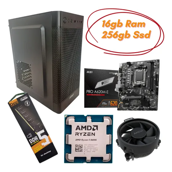 Computadora Gamer Ryzen 5 8600g 16gb Ram Drr5 256gb Ssd W11