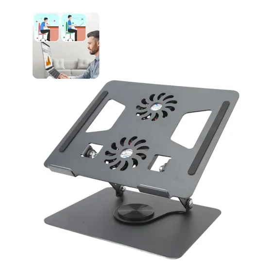 Base Para Notebook Tablet E Livros Mesa Portátil 360° Cooler