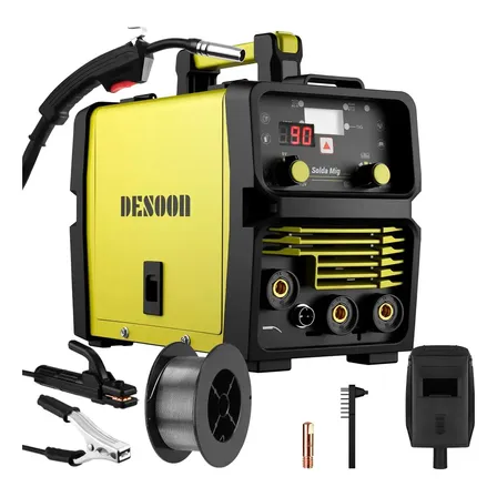 Máquina De Solda 3 Em 1 Desoon 120a, Inversora Mig Mma Tig Sem Gás, Com Máscara E Arame Preto 220v