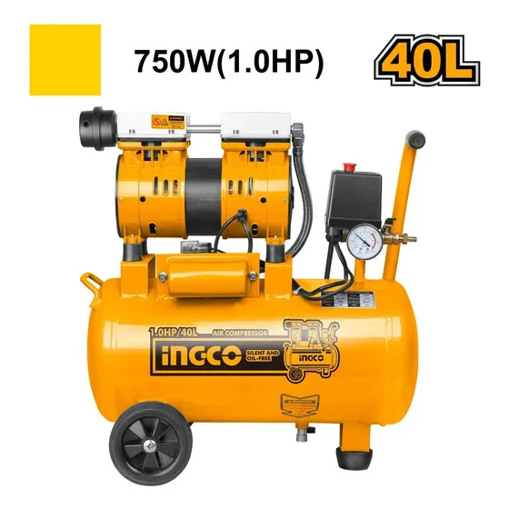 Compresor Sin Aceite Silencioso 750w 40l Odontológico Ingco Color Anaranjado | Cuotas sin interés