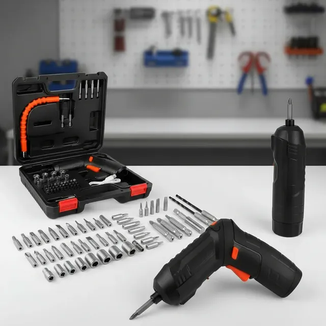 Parafusadeira Elétrica Profissional 45 Peças Portátil Usb