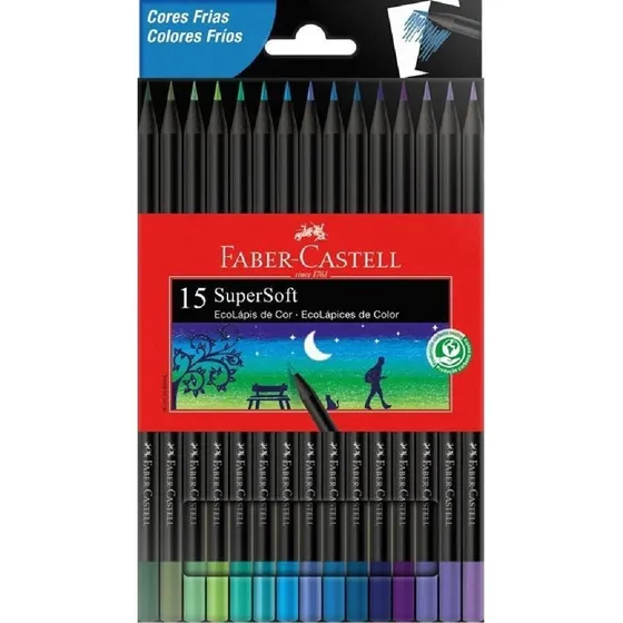 Ecolápices Supersoft X15 Tonos Fríos Faber-castell