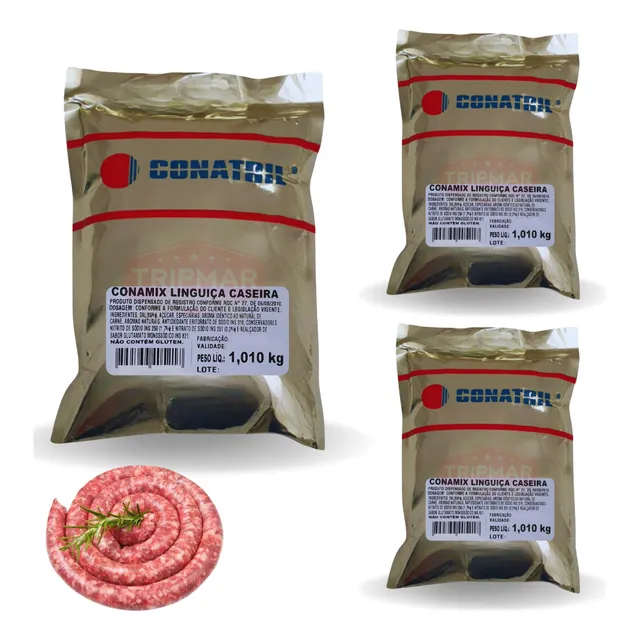 Kit 3 Condimento Linguiça Caseira Tempero Conamix 1kg