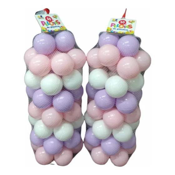 Bf Toys Malla 100 Pelotas Rosa Pastel Para Alberca