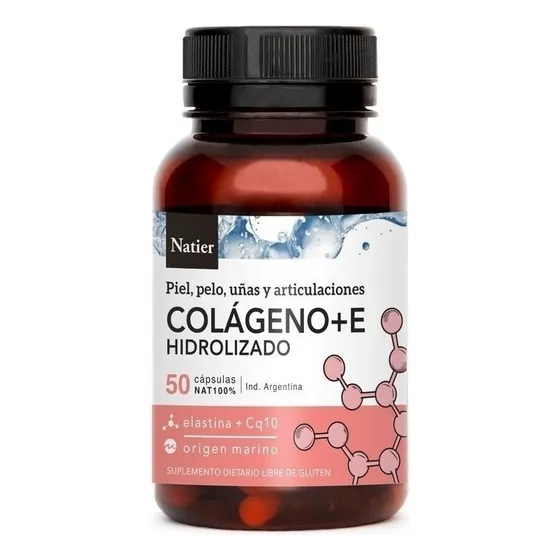 Natier Colágeno + Vitamina E Con Coenzima Q10 50 Cápsulas Sabor Neutro