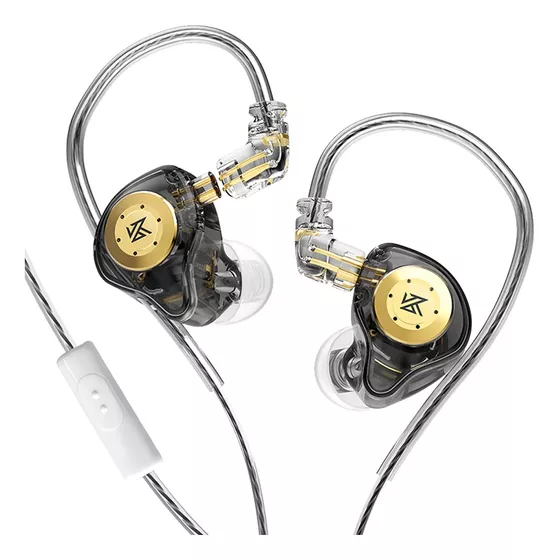 Audífonos In-ear Kz Edx Pro Gamer Con Micrófono Color Negro Con Luz Cristal