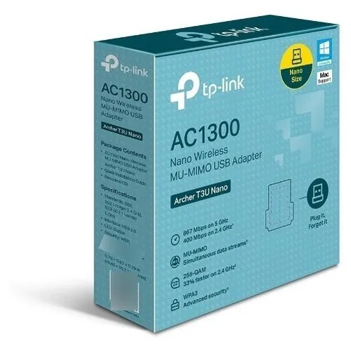 Adaptador Wifi Tp-link Archer T3u Nano Ac 1300 Mu-mimo