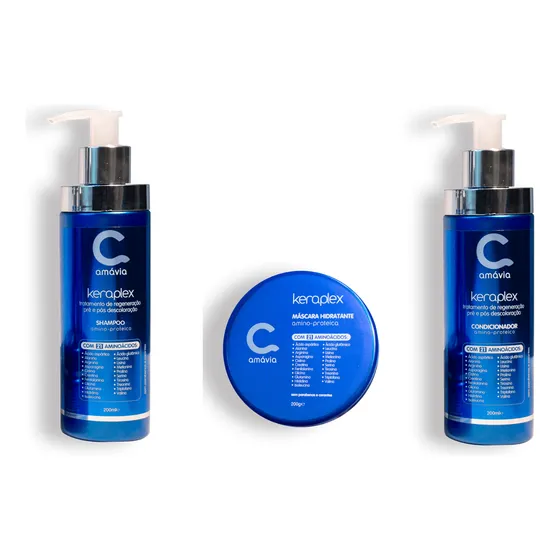Kit Keraplex Pre Pos Colorir Reconstrução Cabelo Amavia Hair