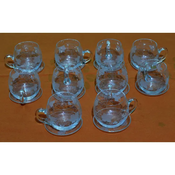 Juego (10) De Tazas Cristal Bavaria (7cm X 7cm)