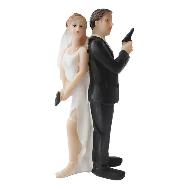 Figura Novios Policías Torta Boda Matrimonio Amor